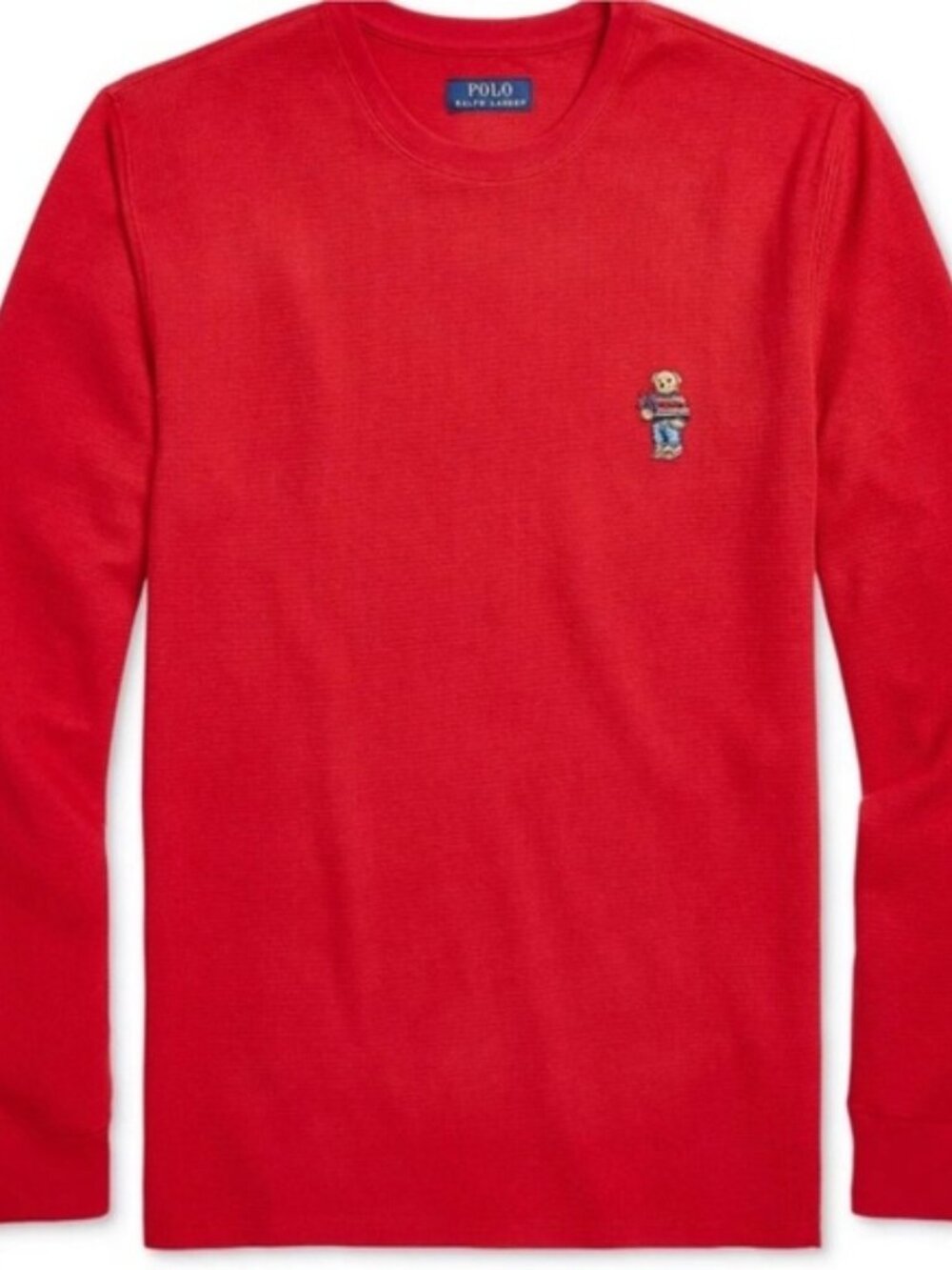 Polo Ralph Lauren Men’s Shirt Bear Red Crew Neck Long Sleeve Thermal Top XL